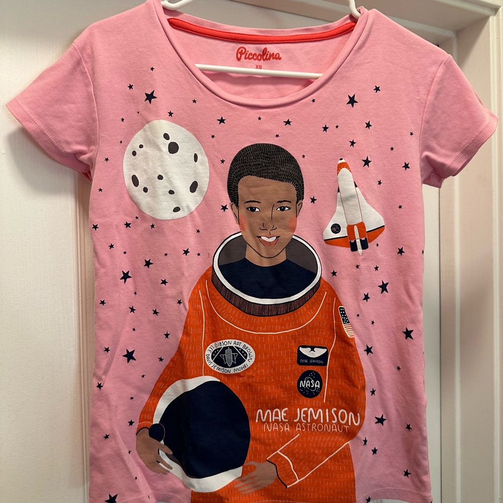 Piccolina Pink Astronaut Graphic Tee